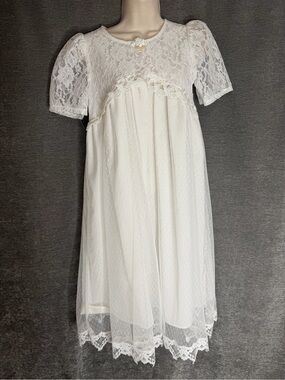 Classic White Lace Formal Dress for Girls